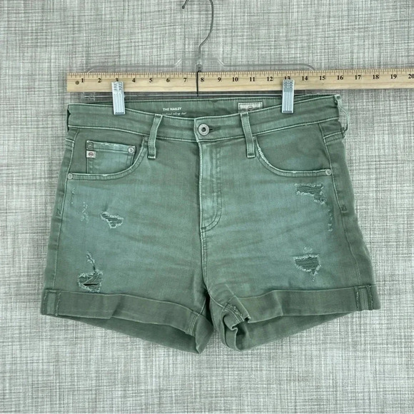 Ag Adriano Goldschmied the Hailey Jean shorts Womens Size 27R green 3461 - Picture 1 of 10